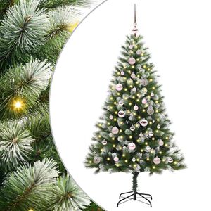 vidaXL Sapin de No&euml;l artificiel &agrave; charni&egrave;re avec neige en flocons