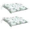 vidaXL Coussins de chaise lot de 2 &agrave; motif de feuilles 40x40x7 cm