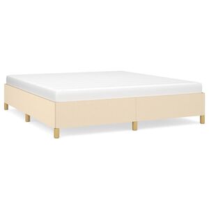 vidaXL Cadre de lit sans matelas cr&egrave;me 160x200 cm tissu