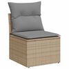 vidaXL Salon de jardin avec coussins 4 pcs beige r&eacute;sine tress&eacute;e