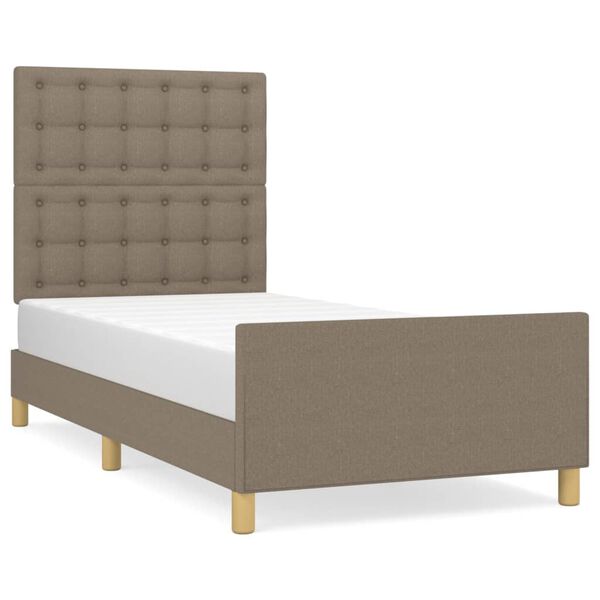 vidaXL Cadre de lit sans matelas avec t&ecirc;te de lit taupe 80x200cm tissu