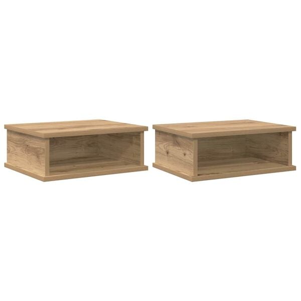 vidaXL Table de chevet 2 pcs Ch&ecirc;ne artisanal 40 x 31 x 15 cm