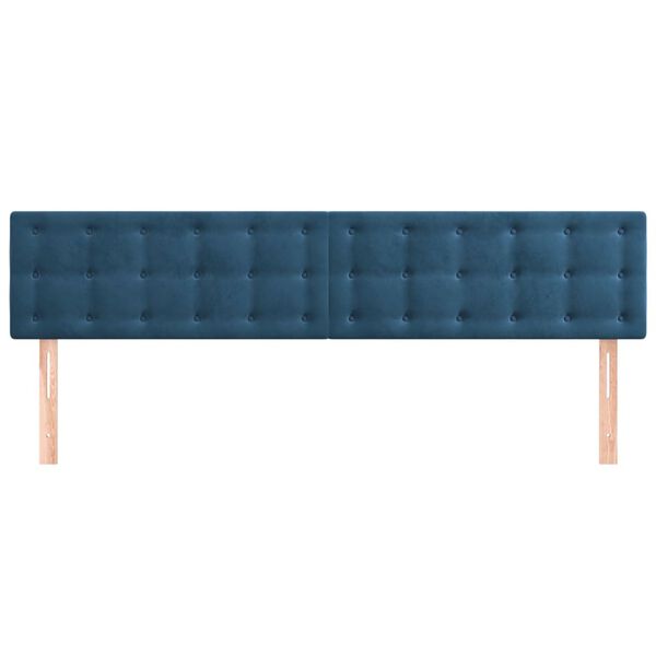 vidaXL Têtes de lit 2 pcs Bleu foncé 100x5x78/88 cm Velours