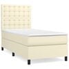 vidaXL Sommier &agrave; lattes de lit avec matelas Cr&egrave;me 80x200 cm Similicuir