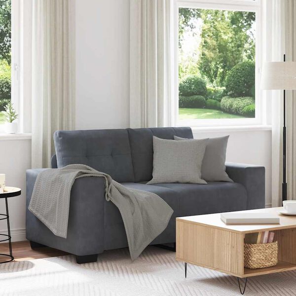 vidaXL Canapé causeuse gris foncé 120 cm velours