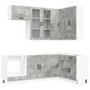 vidaXL Unit&eacute; de cuisine LUCCA 8 pc Gris b&eacute;ton Bois d'ing&eacute;nierie