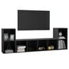vidaXL Ensemble de meubles TV 3 pcs Gris brillant Bois d'ing&eacute;nierie