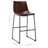 vidaXL Tabouret de bar Marron brillant Similicuir