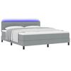 vidaXL Lit &agrave; ressorts avec matelas Gris clair 180 x 200 cm tissu