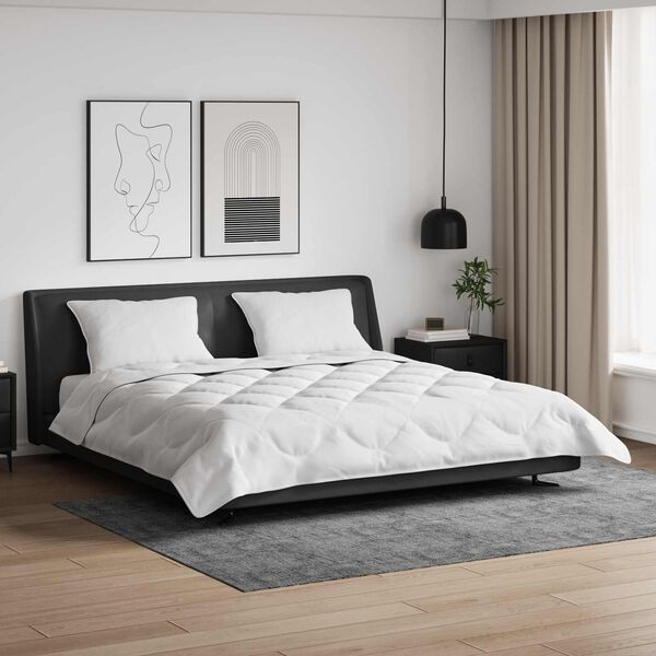 vidaXL Duvet d'&eacute;t&eacute; simple avec oreiller 3 pcs Blanc Microfibre
