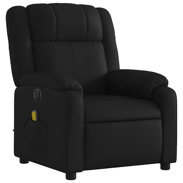 vidaXL Fauteuil de massage inclinable électrique noir similicuir