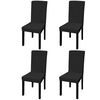 vidaXL Housse de chaise droite extensible 4 pcs noir