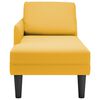 vidaXL Chaise longue avec coussin jaune clair tissu en velours c&ocirc;tel&eacute;