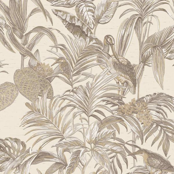 DUTCH WALLCOVERINGS Papier peint Bird-of-Paradise Cr&egrave;me