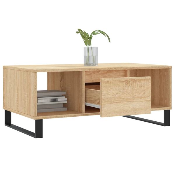 vidaXL Table basse Chêne sonoma 90x50x36,5 cm Bois d'ingénierie