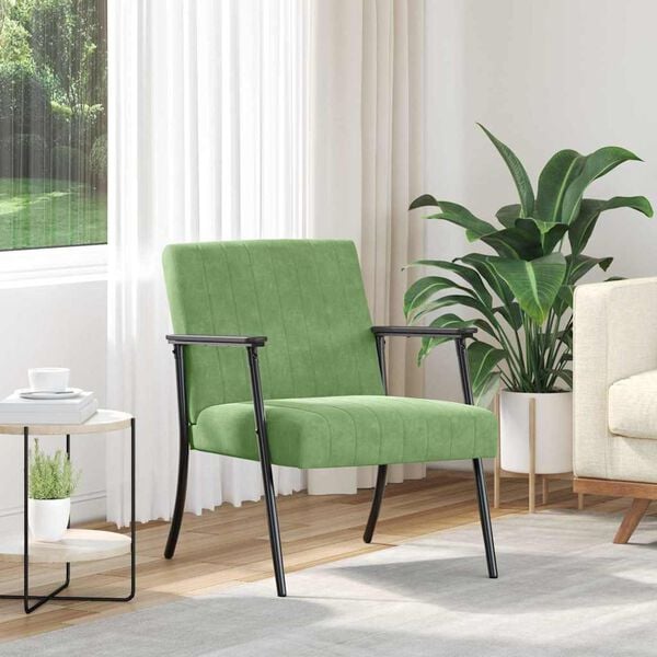 vidaXL fauteuil Vert clair 59 x 75 x 78 cm Velours