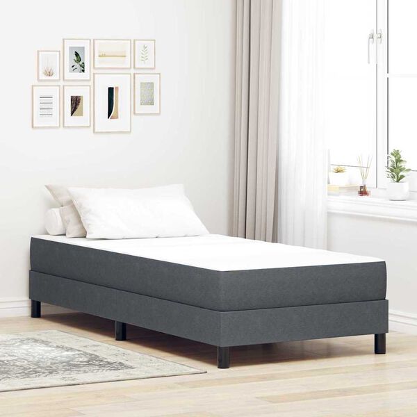 vidaXL Matelas de Lit avec matelas Gris 80 x 200 cm tissu