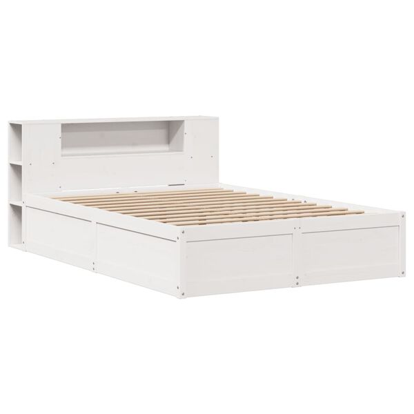 vidaXL Cadre de lit sans matelas blanc 120x190 cm bois de pin massif