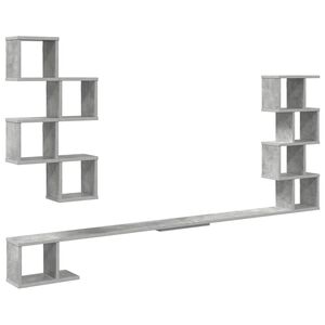 vidaXL &Eacute;tag&egrave;re murale pour t&eacute;l&eacute;viseur Gris b&eacute;ton 180 x 15 x 94 cm