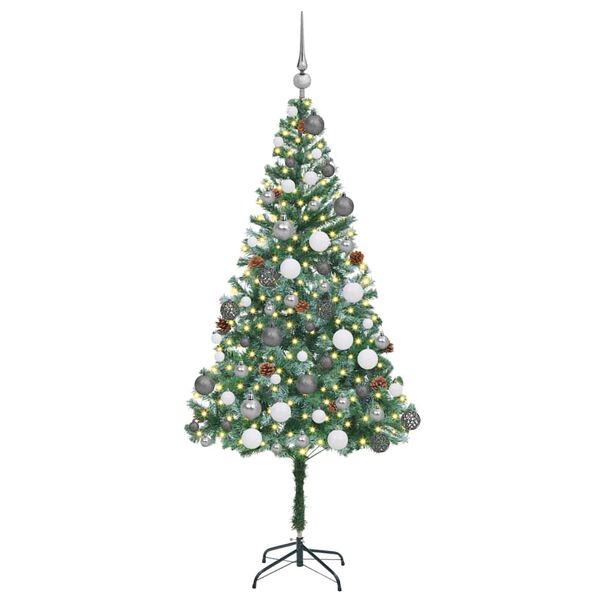 vidaXL Sapin de No&euml;l artificiel avec 300 LED Vert 180 cm PVC et Acier