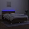 vidaXL Sommier &agrave; lattes de lit matelas et LED Marron fonc&eacute; 140x200 cm