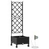 vidaXL Porte-plante de jardin avec irrigation et roues Noir PP