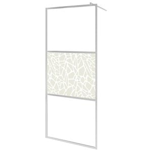 vidaXL Paroi de douche &agrave; l'italienne &agrave; verre ESG pierre 90x195 cm