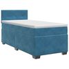 vidaXL Lit boxspring avec matelas Bleu fonc&eacute; 90 x 190 cm Velours