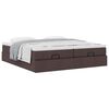 VidaXL Cadre de lit ottoman avec matelas marron foncé 200x200 cm tissu