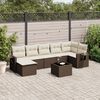 vidaXL Salon de jardin 8 pcs avec coussins marron r&eacute;sine tress&eacute;e