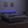 vidaXL Sommier &agrave; lattes de lit avec matelas et LED Taupe 180x200 cm
