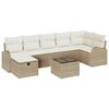vidaXL Ensemble de canap&eacute; de jardin 8 pc Beige polyrotin