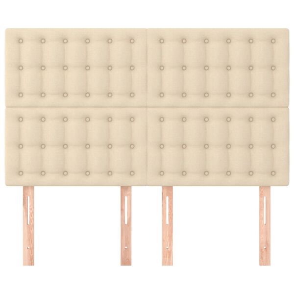 vidaXL T&ecirc;te de lit Cr&egrave;me 144x5x118/128 cm Tissu