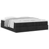VidaXL Cadre de lit ottoman avec matelas noir 180x200cm tissu