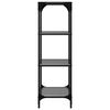 vidaXL &Eacute;tag&egrave;re de rangement avec dessus en verre noir 40x30x95cm acier