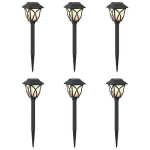 vidaXL Lampes solaires ext&eacute;rieures avec pique de sol 6 pc Blanc chaud