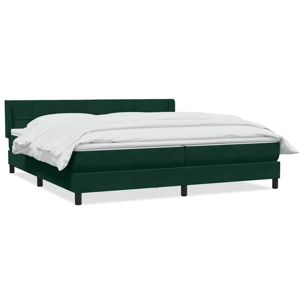 vidaXL Sommier &agrave; lattes de lit et matelas vert fonc&eacute; 180x220cm velours