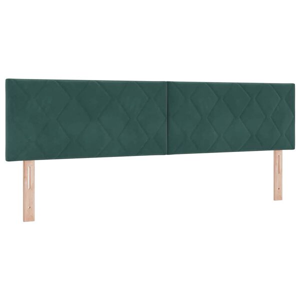 vidaXL Lit &agrave; ressorts avec matelas Vert fonc&eacute; 200 x 180 cm Polyester