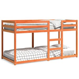 vidaXL Lit superpos&eacute; sans matelas cire marron 90x200 cm pin massif