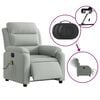 vidaXL Fauteuil inclinable &eacute;lectrique de massage gris clair velours