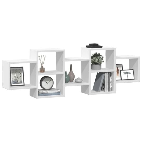 vidaXL Étagère murale blanc 129x18x42 cm bois d'ingénierie