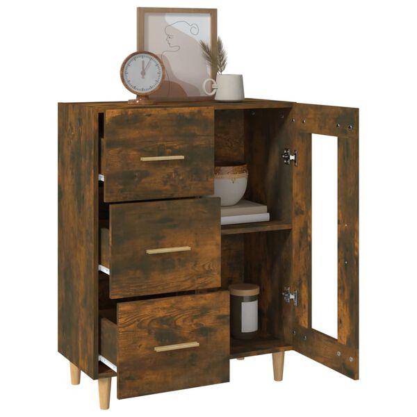 vidaXL Buffet chêne fumé 69,5x34x90 cm bois d'ingénierie