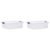 vidaXL Bo&icirc;tes de rangement avec couvercles 2 pcs Transparent 21 L