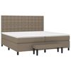 vidaXL Sommier &agrave; lattes de lit avec matelas Taupe 200x200 cm Tissu