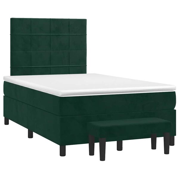 vidaXL Sommier &agrave; lattes de lit avec matelas vert fonc&eacute; 120x190 cm
