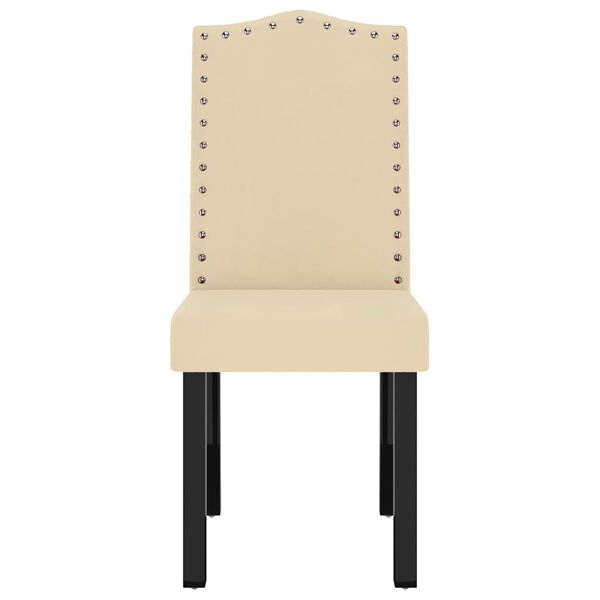 vidaXL Chaises &agrave; manger lot de 4 cr&egrave;me velours