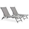 vidaXL Chaises longues lot de 2 Textil&egrave;ne et acier