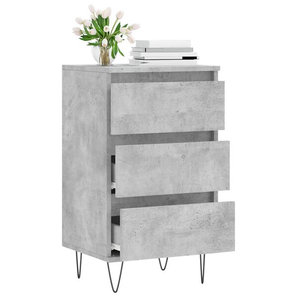 vidaXL Buffet gris b&eacute;ton 40x35x70 cm bois d'ing&eacute;nierie