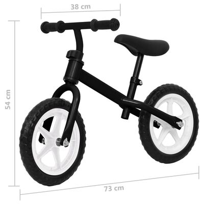 vidaXL Vélo d'équilibre roues de 11 pouces noir