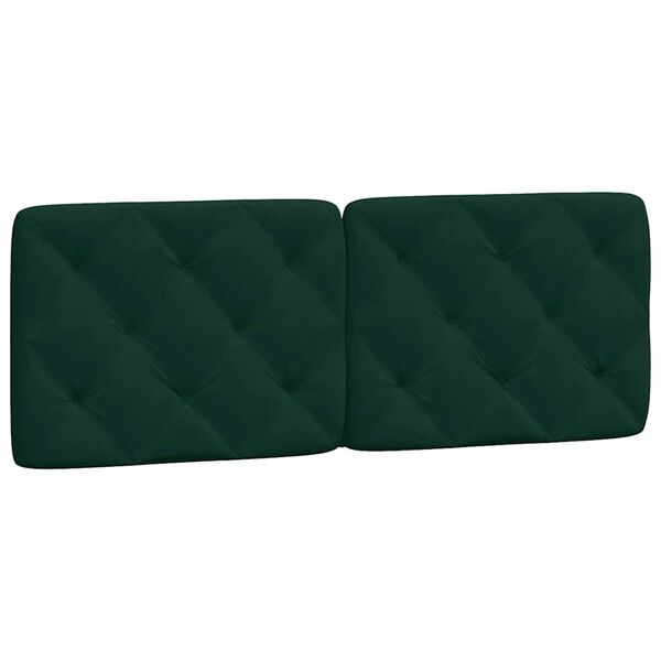 vidaXL Coussin de t&ecirc;te de lit vert fonc&eacute; 140 cm velours